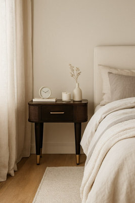 Artisan Furniture Solid Wood Belmont Bedside, 1-Drawer, With Legs, Dark Brown - image 1