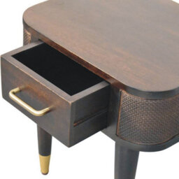 Artisan Furniture Solid Wood Belmont Bedside, 1-Drawer, With Legs, Dark Brown - thumbnail 6