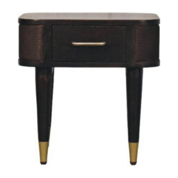 Artisan Furniture Solid Wood Belmont Bedside, 1-Drawer, With Legs, Dark Brown - thumbnail 2