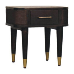 Artisan Furniture Solid Wood Belmont Bedside, 1-Drawer, With Legs, Dark Brown - thumbnail 3