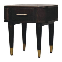 Artisan Furniture Solid Wood Belmont Bedside, 1-Drawer, With Legs, Dark Brown - thumbnail 4
