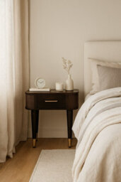 Artisan Furniture Solid Wood Belmont Bedside, 1-Drawer, With Legs, Dark Brown - thumbnail 1