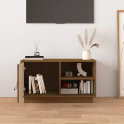 Berkfield Stylish Tv Cabinet Honey Brown 70X34X40 Cm Solid Wood Pine - thumbnail 3