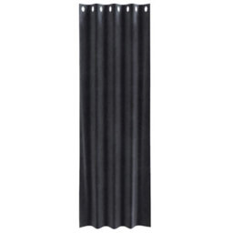 Berkfield Modern Blackout Curtains With Eyelets 2 Pcs Dark Grey Velvet - thumbnail 4