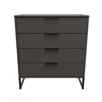 Beijing 4 Drawer Chest Of Drawers In Graphite (Ready Assembled) - image 1