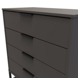Beijing 4 Drawer Chest Of Drawers In Graphite (Ready Assembled) - thumbnail 4