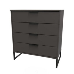 Beijing 4 Drawer Chest Of Drawers In Graphite (Ready Assembled) - thumbnail 3
