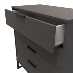 Beijing 4 Drawer Chest Of Drawers In Graphite (Ready Assembled) - thumbnail 5