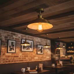 Flush Ceiling Light With E27 Green Brass 22Cm Shade Premium Quality Durable Anti Rust Metal For Kitchen, Living Room Without Bulb - thumbnail 5