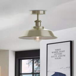 Flush Ceiling Light With E27 Green Brass 22Cm Shade Premium Quality Durable Anti Rust Metal For Kitchen, Living Room Without Bulb - thumbnail 2