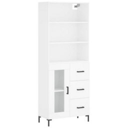 Berkfield Highboard White 69.5X34X180 Cm Engineered Wood - thumbnail 2