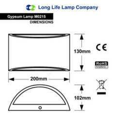 Long Life Lamps Company Modern Up Down Gypsum Ceramic Wall Light M0215 With G9 Led 5W Ww - thumbnail 2