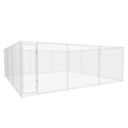 Berkfield Outdoor Dog Kennel Galvanised Steel 570X570X185 Cm - thumbnail 1