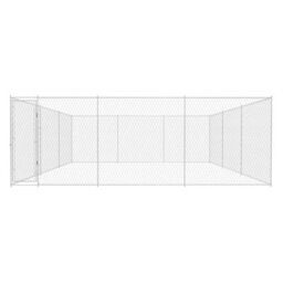 Berkfield Outdoor Dog Kennel Galvanised Steel 570X570X185 Cm - thumbnail 2