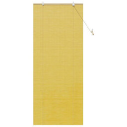 Berkfield Window Blinds & Shades With Curtains Manual Yellow Bamboo - thumbnail 2