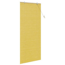 Berkfield Window Blinds & Shades With Curtains Manual Yellow Bamboo - thumbnail 4