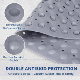 Shopnbits Corner Shower Mat Non Slip 54X54Cm Quadrant Shower Mat Anti Slip Anti Mould With Suction Cups Grey Bathroom Mat - thumbnail 4