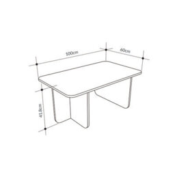 Decortie Hillary Modern 100Cm Rectangular Curved Corner Coffee Table Thick Slab Legs Oak, Ash Green Living Room - thumbnail 2