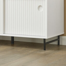 Sobuy Fsr116-W, Hallway Storage Bench Shoe Rack With Sliding Doors And Seat Cushion,white,w85Xd37Xh48 - thumbnail 8