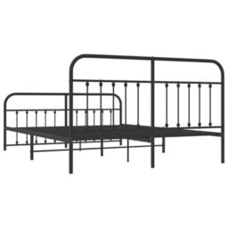 Berkfield Metal Bed Frame With Headboard And Footboard Black 183X213 Cm - thumbnail 8