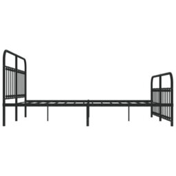 Berkfield Metal Bed Frame With Headboard And Footboard Black 183X213 Cm - thumbnail 7