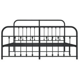 Berkfield Metal Bed Frame With Headboard And Footboard Black 183X213 Cm - thumbnail 6