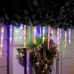 Festive Indoor & Outdoor 24 Colour Changing Icicle Lights Multicolured To Cool White