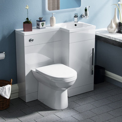 Nes Home 900 mm Rh Basin Sink Vanity Cabinet White Wc Unit Btw Toilet Melbourne - image 1