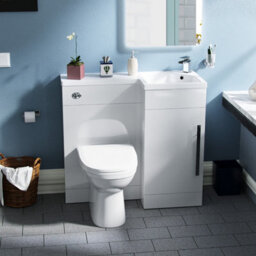 Nes Home 900 mm Rh Basin Sink Vanity Cabinet White Wc Unit Btw Toilet Melbourne - thumbnail 2