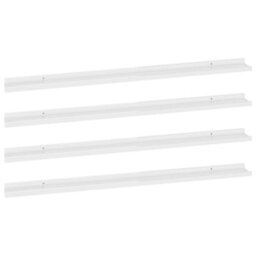 Berkfield Wall Shelves 4 Pcs High Gloss White 115X9X3 Cm - thumbnail 2