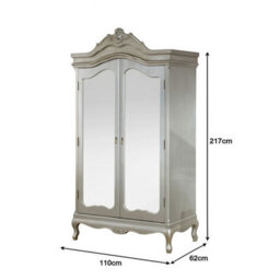 Melody Maison Mirrored Double Wardrobe - Tiffany Range - thumbnail 9