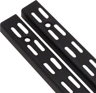 Afit Black Twin Slot Uprights 1220mm - Pack Of 2 - Genuine 32mm Twin Slot Adjustable Wall Shelving - image 1