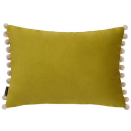 Paoletti Fiesta Velvet Pom Pom Feather Filled Cushion - thumbnail 1
