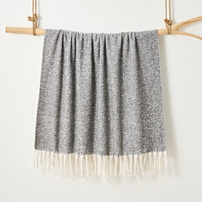 Allure Bath Fashions Aisling Faux Mohair Throw Blanket 127 X 170Cm - Graphite - image 1