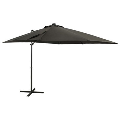 Walplus Cantilever Garden Parasol With Pole And Led Lights Anthracite 250 Cm - image 1