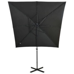 Walplus Cantilever Garden Parasol With Pole And Led Lights Anthracite 250 Cm - thumbnail 5