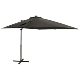 Walplus Cantilever Garden Parasol With Pole And Led Lights Anthracite 250 Cm - thumbnail 1