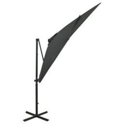 Walplus Cantilever Garden Parasol With Pole And Led Lights Anthracite 250 Cm - thumbnail 2