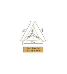 Kookaburra 2M Triangle Water Resistant Yellow Garden Patio Sun Shade Sail Canopy 96.5% Uv Block With Free Rope - thumbnail 3
