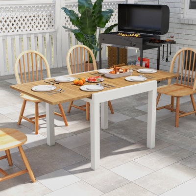 Costway 4-6 Person Expandable Patio Dining Table Aluminum Rectangular Indoor Outdoor Table - image 1