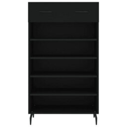 Vidaxl Shoe Cabinet Black 60X35X105 Cm Engineered Wood - thumbnail 6