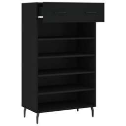 Vidaxl Shoe Cabinet Black 60X35X105 Cm Engineered Wood - thumbnail 5