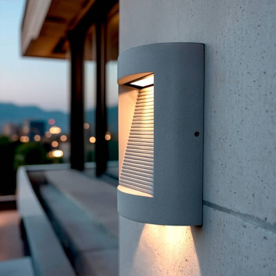Edit Zalix Led Outdoor Flush Wall Light Stone Grey - image 1