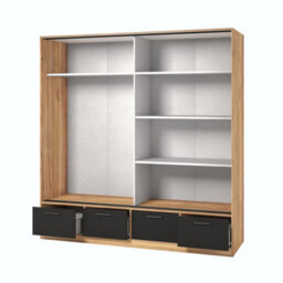 Arte Sleek Beta Mirrored Sliding Door Wardrobe 2000mm In Oak Mauvella - Modern Storage Solution - thumbnail 3