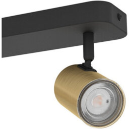 Loops Sleek Modern Black And Brushed Brass Led Bathroom Ceiling Spotlight - thumbnail 5