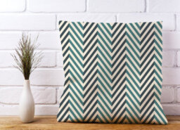 Warren Reed Designer Geometric Herringbone Chevron Blues Cushions 45Cm X 45Cm - thumbnail 2