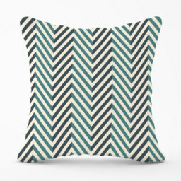 Warren Reed Designer Geometric Herringbone Chevron Blues Cushions 45Cm X 45Cm - thumbnail 1