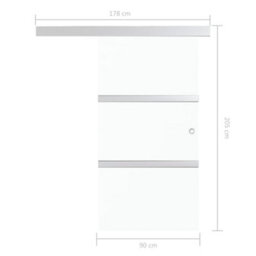 Berkfield Sliding Door Esg Glass And Aluminium 90X205 Cm Silver - thumbnail 7
