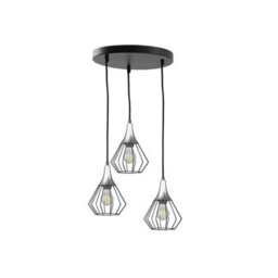 Luminosa Lighting Luminosa Selene Cluster Pendant Ceiling Light Black, Silver 3X E27 - thumbnail 1