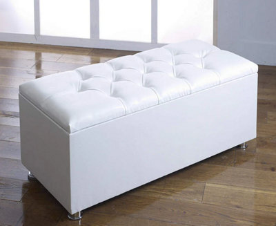 Comfy Deluxe Chesterfield Maroon Plush Velvet Ottoman Box - image 1